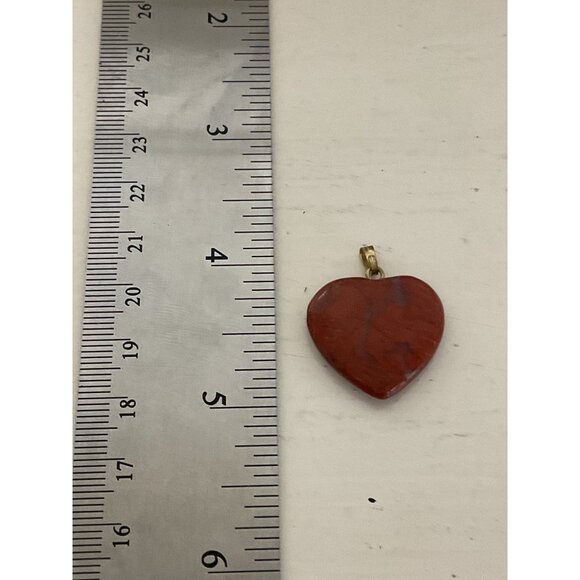 Red Jasper Stone Heart Necklace Pendant Gemstone - Picture 2 of 3